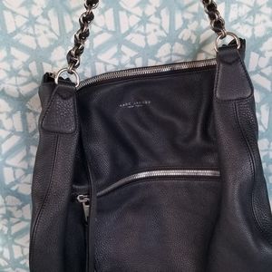 Marc Jacobs Black Leather Hobo Handbag